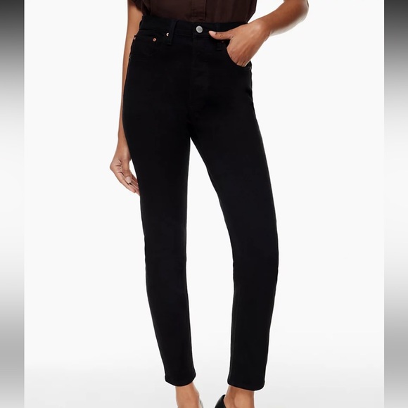 Aritzia Denim Forum The Yoko High Rise Slim Black Size 27 - Picture 16 of 16
